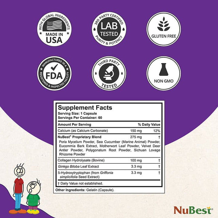 NuBest Tall, For Children (5+) & Teens Who Don't Drink Milk Daily, 60 Capsules - Pack of 3 - NuBest Nutrition®