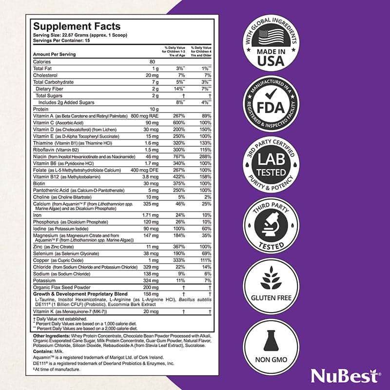 NuBest Tall Protein, Chocolate Shake for Ages 2+, 15 servings – NuBest ...