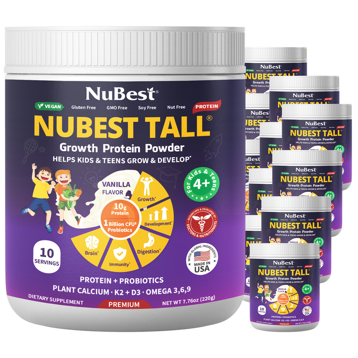 NuBest Tall Protein Vanilla Shake for Kids Ages 4+, 10 Vegan Servings - NuBest Nutrition®