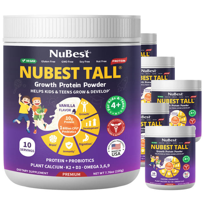 NuBest Tall Protein Vanilla Shake for Kids Ages 4+, 10 Vegan Servings - NuBest Nutrition®