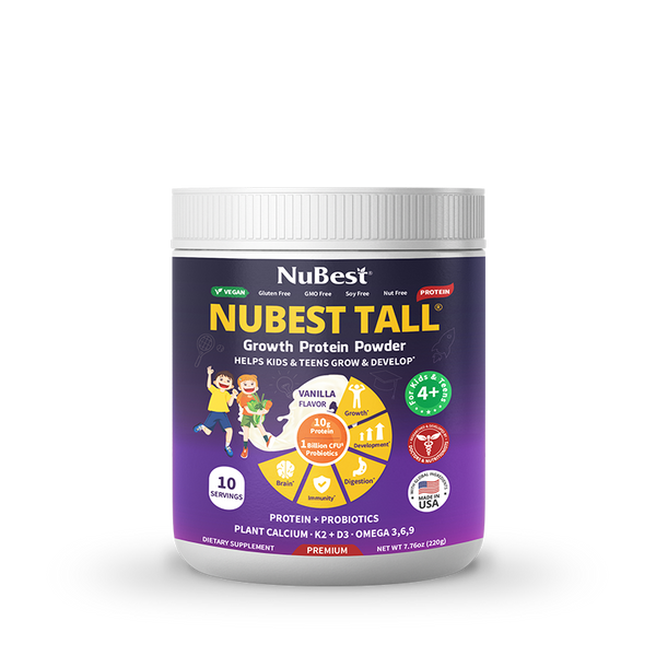 NuBest Tall Protein, Vanilla Shake for Ages 4+, 10 vegan servings