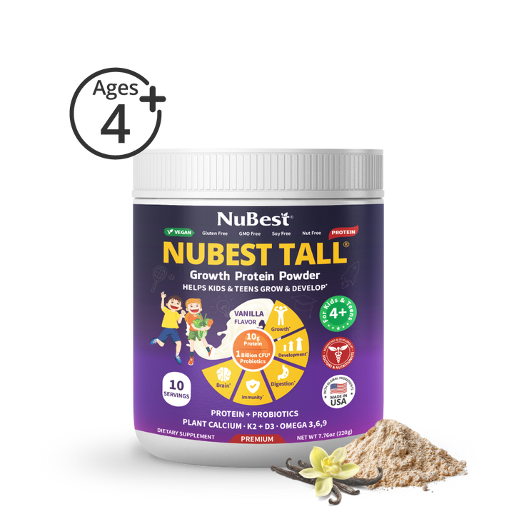 NuBest Tall Protein Vanilla Shake for Kids Ages 4+, 10 Vegan Servings - NuBest Nutrition®