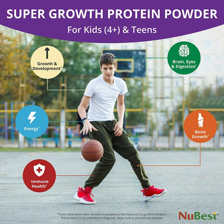 NuBest Tall Protein, Vanilla Shake for Ages 4+, 10 vegan servings - Pack of 3