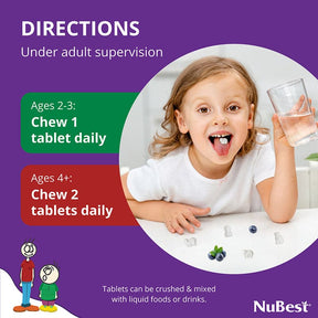 NuBest Tall Kids, Multivitamins For Kids Ages 2-9, Berry Flavor, 90 ...